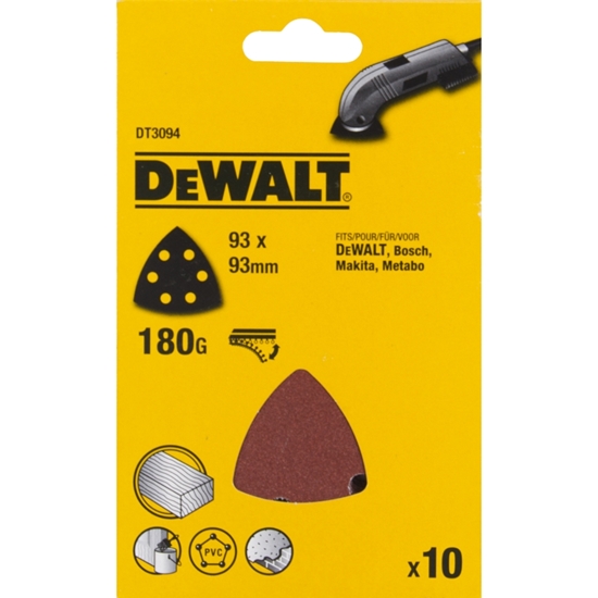 Изображение Smilšpapīrs deltveida slīpmašīnām 93x93 mm; P180; 10 gab.