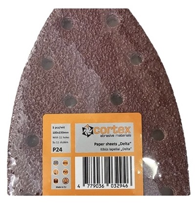 Picture of Smilšpapīrs deltveida slīpmašīnām Cortex 35228; 100x150 mm; P24; 5 gab.