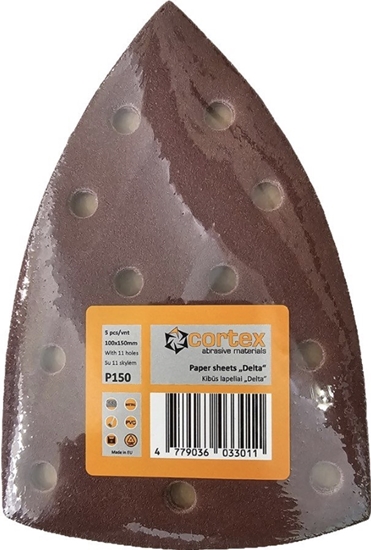 Picture of Smilšpapīrs deltveida slīpmašīnām Cortex 35235; 100x150 mm; P150; 5 gab.