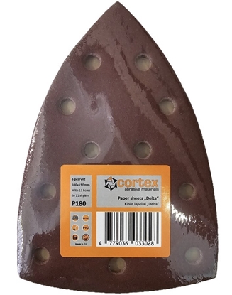 Picture of Smilšpapīrs deltveida slīpmašīnām Cortex 35236; 100x150 mm; P180; 5 gab.