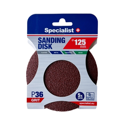 Attēls no Smilšpapīrs Specialist 250-1036; 125 mm; P36; 5 gab.