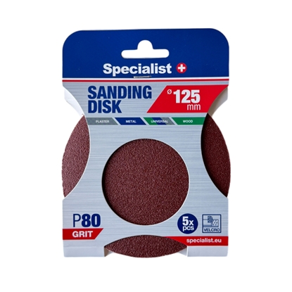 Attēls no Smilšpapīrs Specialist 250-1080; 125 mm; P80; 5 gab.