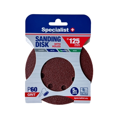 Attēls no Smilšpapīrs Specialist 250-2060; 125 mm; P60; 5 gab.