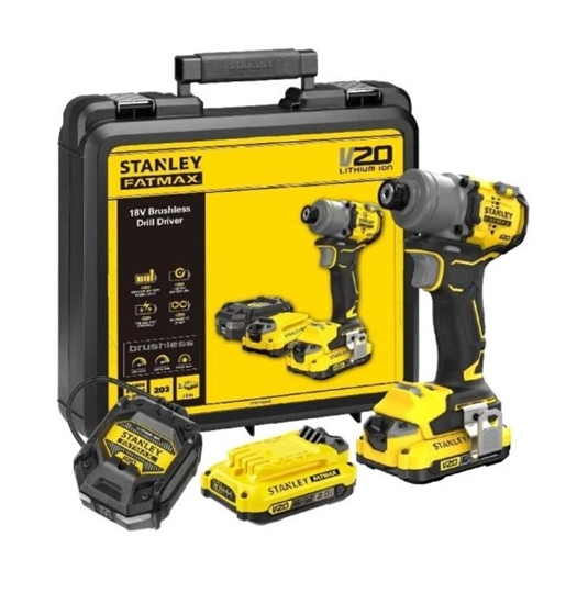 Picture of Triecienatslēga Stanley SFMCF830D2K-QW; 18 V; 2x2,0 Ah akum.