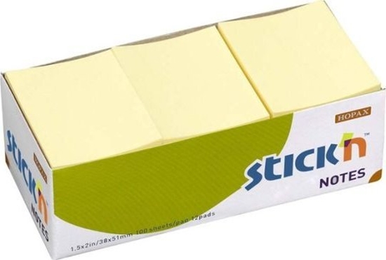 Picture of Stickn Notes Q-line Stick'N gul 38x50mm 100blade 12stk/pak