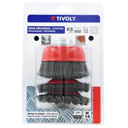 Изображение Stiepļu birstu komplekts Tivoly XT20252580208; 100 mm; 3 gab.