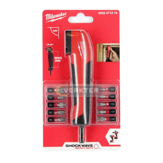 Изображение Stūra turētājs skrūvgriežu uzgaļiem Milwaukee 4932471274 + uzgaļi