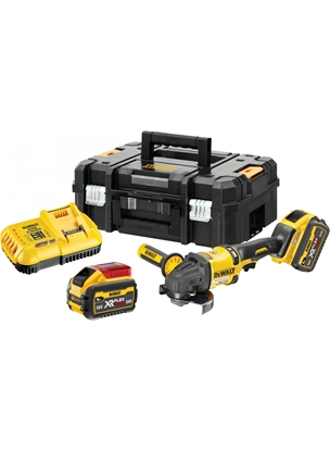 Изображение Leņķa slīpmašīna Dewalt DCG418X2-QW; 54 V; 2x9,0 Ah akum.