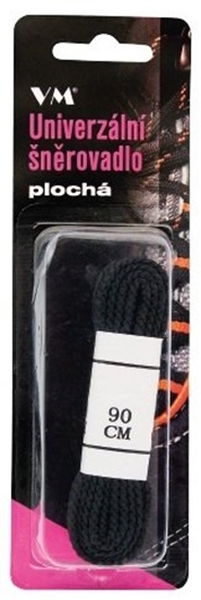 Picture of Sznurowada VM FOOTWEAR, paskie, 125 cm, czarno-szare