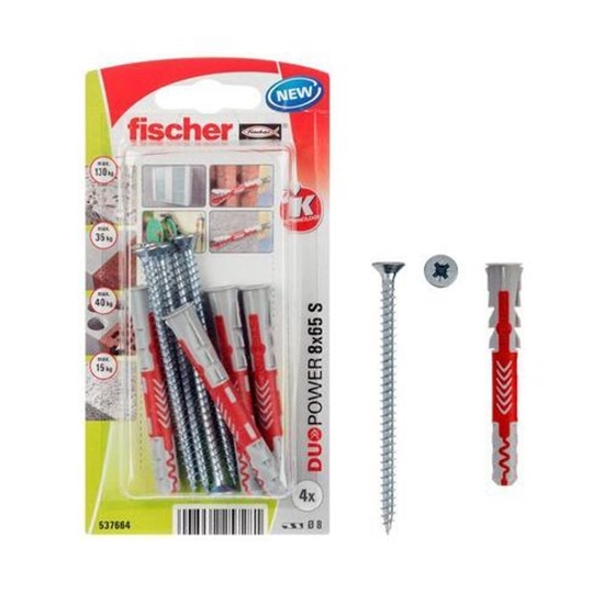 Picture of Tapa ar skrūvi Fischer 537664; 8x65 mm; 4 gab.