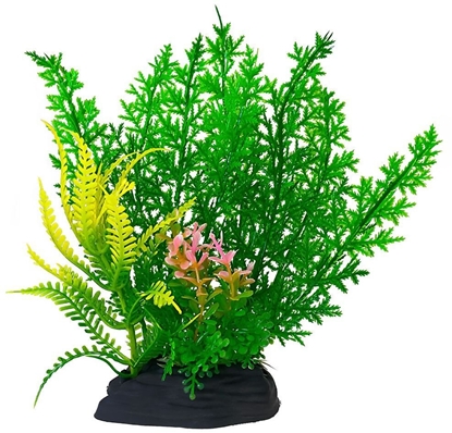 Picture of Terra Natura Aqua Natura, rolina, do dekoracji akwarium, zielona, plastikowa, 18 cm, mix rolin z róowo-ótymi akcentami