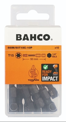 Picture of Triecienskrūvgrieža uzgalis Bahco 66IM/50T15C-10P; T15; 50 mm; 10 gab.