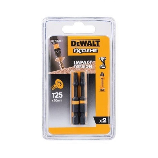 Picture of Triecienskrūvgrieža uzgalis DeWalt FLEXTORQ; T25; 50 mm; 2 gab.