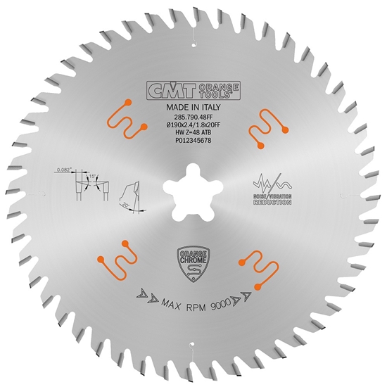 Изображение Universālais griešanas disks CMT 285; 190X2,2X20; Z28; 8°