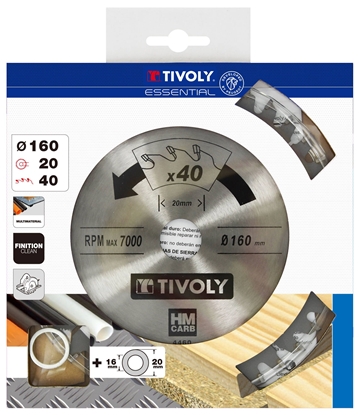 Attēls no Universālais griešanas disks Tivoly XT50514004460; 160x1,5x20 mm; Z40