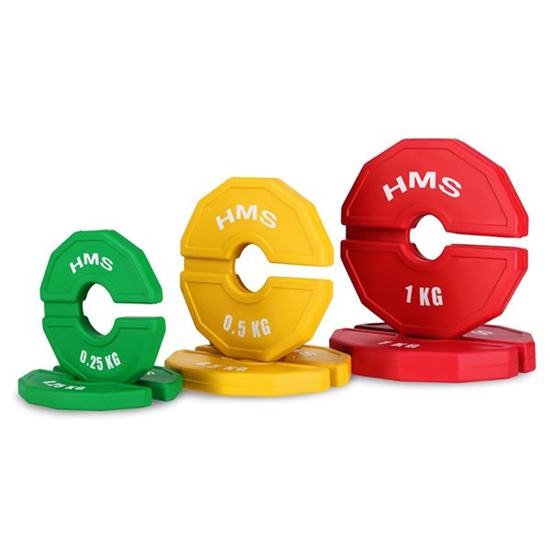 Picture of Universālie svara diski TSN SET PLATES FOR STRENGTH AND FITNESS TRAINING OVERLAY TYPE 2 x 0.25 - 1 KG (3.5 KG) HMS