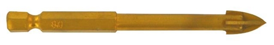 Picture of Glass drill bit with 4 cutting edges, 1/4" HEX shank, Ø8mm