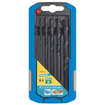 Attēls no Urbju komplekts metālam Wolfcraft; 2-8 mm; 6 gab.