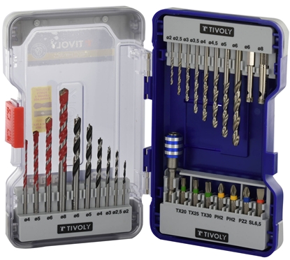 Picture of Urbju un skrūvgriežu uzgaļu komplekts Tivoly 11901170063; 2-8 mm; 28 gab.