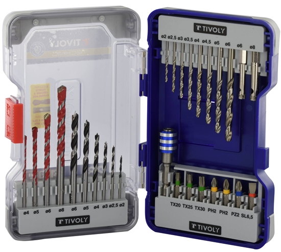 Изображение Urbju un skrūvgriežu uzgaļu komplekts Tivoly 11901170063; 2-8 mm; 28 gab.