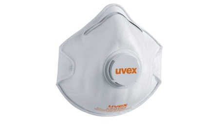 Attēls no Uvex silv-Air c 2210 FFP2 respirator – preformed valved mask, certified EN 149:2001+A1:2009, silver/white, single-use