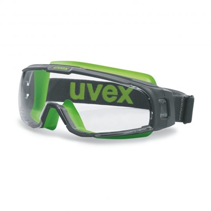Изображение uvex u-sonic safety goggles – clear polycarbonate lens with supravision coating, uv400 protection, adjustable textile headband, metal-free frame