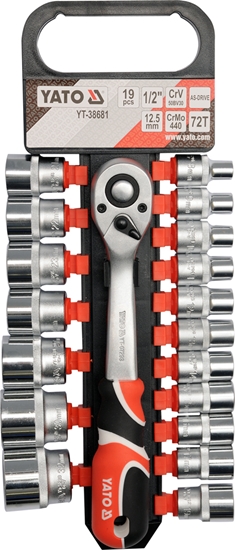 Picture of Uzgaļu komplekts Yato YT-38681; 1/2''; 19 gab.