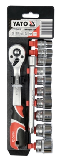 Picture of Uzgaļu komplekts Yato YT-38683; 3/8''; 12 gab.