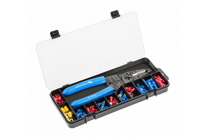 Picture of Uzgaļu presēšanas knaibles Hogert HT1P231 + uzgaļi; 86 gab.