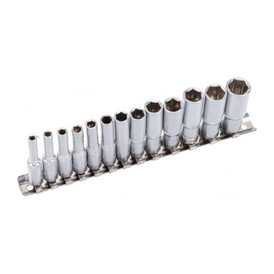 Изображение Uzgriežņa galviņu komplekts Condor Werkzeug C21290; 1/4''; HEX 4-14 mm; 13 gab.