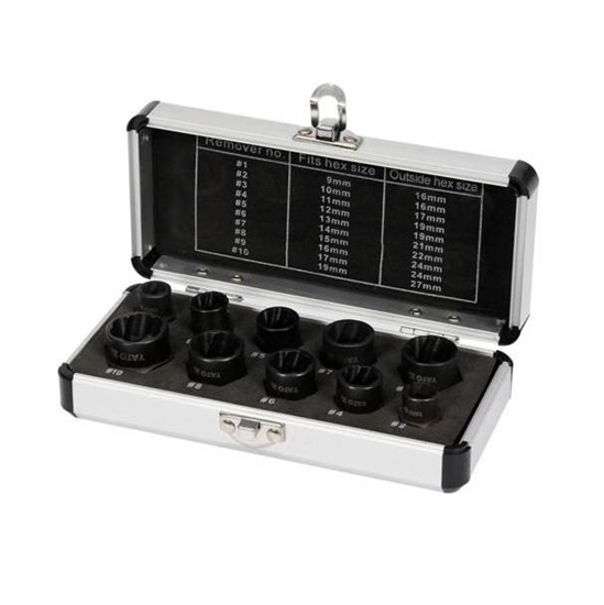 Picture of Uzgriežņa galviņu komplekts Yato YT-06031; 9-19 mm; 10 gab.