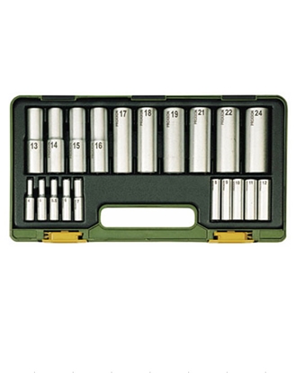 Изображение Uzgriežņa galviņu komplekts Proxxon 1/2''+1/4'', 4-24 mm; 20 gab.