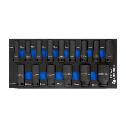 Изображение Uzgriežņu galviņu komplekts Hogert HT7G129; 10-32 mm; 15 gab.