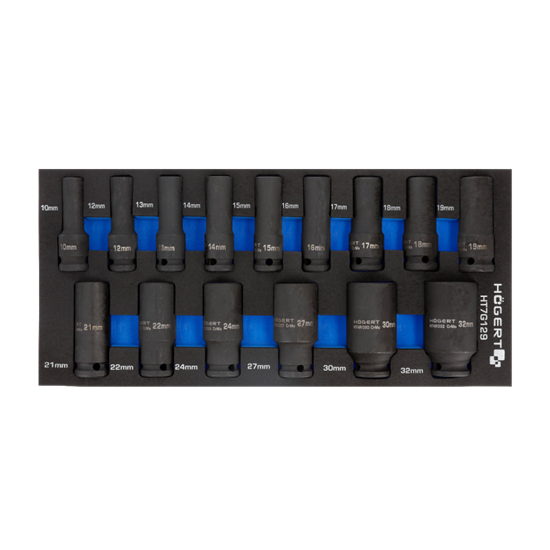 Изображение Uzgriežņu galviņu komplekts Hogert HT7G129; 10-32 mm; 15 gab.