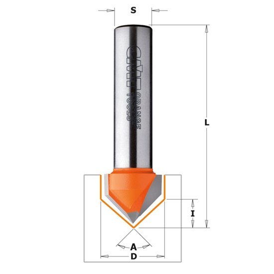 Изображение V veida rievu frēze CMT; S=12 mm; D=16 mm