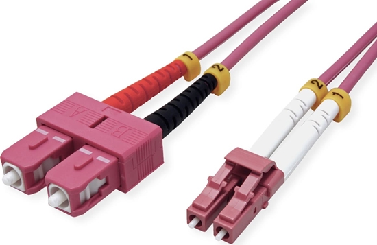 Picture of Value Fibre Optic Jumper Cable, 50/125µm, LC/SC, OM4, violet, 10 m