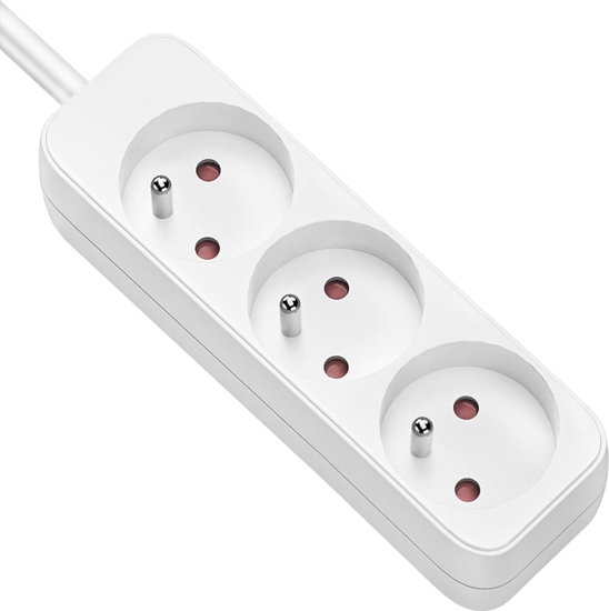 Picture of Value Power Strip, 3-way for France (UTE), white, 1.5 m