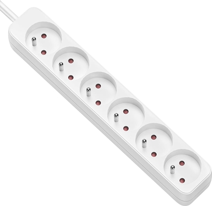 Picture of Value Power Strip, 6-way for France (UTE), white, 3 m