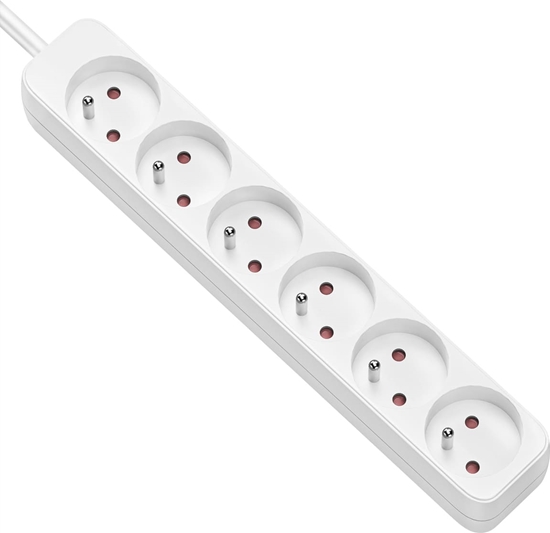 Picture of Value Power Strip, 6-way for France (UTE), white, 3 m