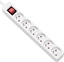 Attēls no Value Power Strip, 6-way for France (UTE), with Switch, white, 3 m