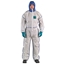 Attēls no Ansell AlphaTec 1800 Comfort Model 195 disposable protective coverall – Type 5/6 certified, microporous laminate with SMS, bound seams, antistatic treatment, elasticated fit, white/blue, multiple sizes