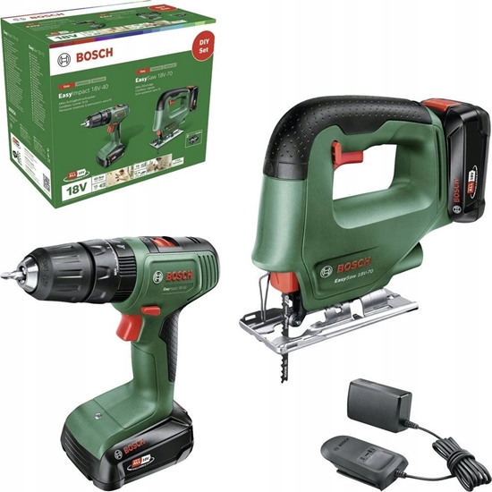 Picture of Wiertarko-wkrtarka Bosch Wkrtarka EasyImpact 18V-40 + Wyrzynarka EasySaw 18V-70 (06039D810A)