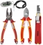 Picture of Zestaw 2 szczypiec VDE: kombinerki 180mm, obcinaczki boczne 160mm oraz noyk do zdejmowania izolacji