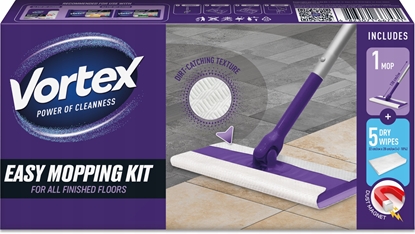 Attēls no Zestaw z mopem myjcym VORTEX, mop i 5 suchych chusteczek