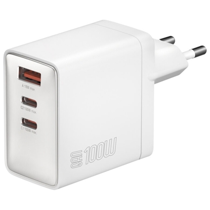 Attēls no Ładowarka sieciowa Pocket 100W GaN 2xUSB-C + USB-A Biała 