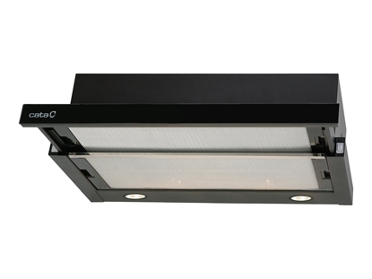 Attēls no CATA | Hood | TF 2003 600 GBK | Telescopic | Energy efficiency class C | Width 60 cm | 390 m³/h | Mechanical control | LED | Black Glass