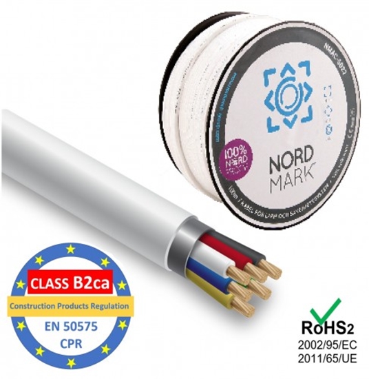 Picture of Kabelis apsardzes un signalizācijas sistēmām, Nordmark, 6 dzīslas, apalvots varš/ LSZH/ B2ca/ 100m