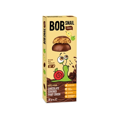 Изображение Ābolu-bumbieru konfektes piena šokolādē BOB SNAIL, 30g