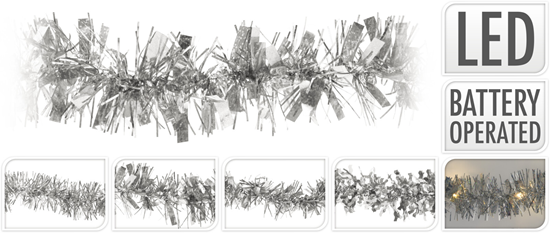 Изображение Virtene elektriska sudraba krāsa 190cm 20LED