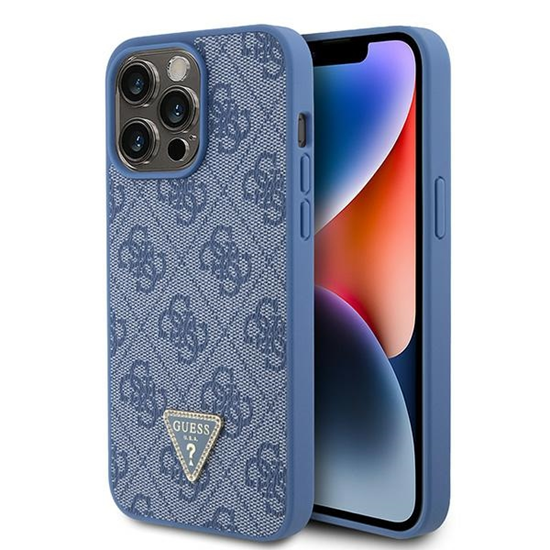 Picture of Guess PU Leather 4G Triangle Strass Case for iPhone 15 Pro Max